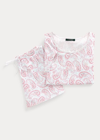 Conjunto Pijama Ralph Lauren Mujer Blancos / Rosas - Paisley Boxer - PEWBJ6894